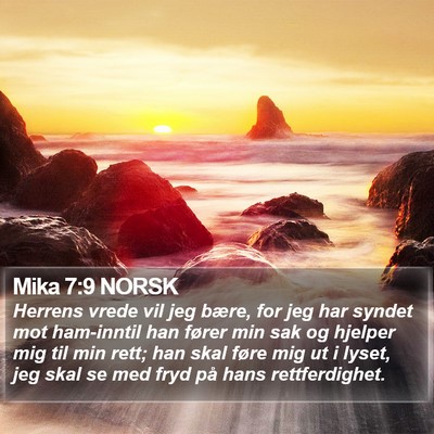 Mika 7:9 NORSK Bible Verse Image