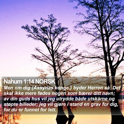 Nahum 1:14 NORSK Bible Verse Image