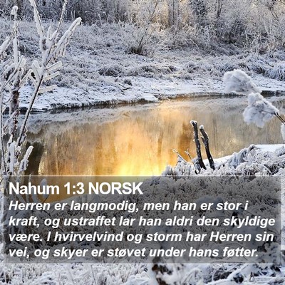Nahum 1:3 NORSK Bible Verse Image