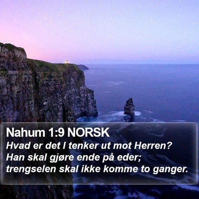 Nahum 1:9 NORSK Bible Verse Image