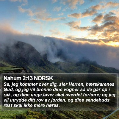 Nahum 2:13 NORSK Bible Verse Image