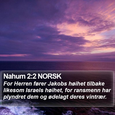 Nahum 2:2 NORSK Bible Verse Image