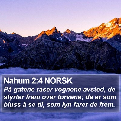 Nahum 2:4 NORSK Bible Verse Image