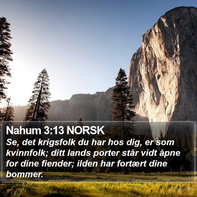 Nahum 3:13 NORSK Bible Verse Image