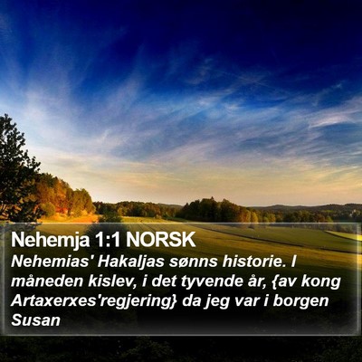 Nehemja 1:1 NORSK Bible Verse Image