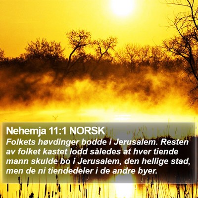 Nehemja 11:1 NORSK Bible Verse Image