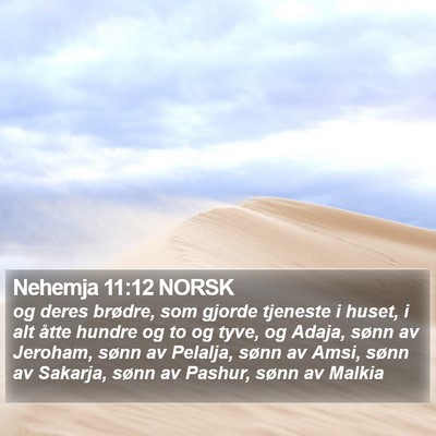 Nehemja 11:12 NORSK Bible Verse Image