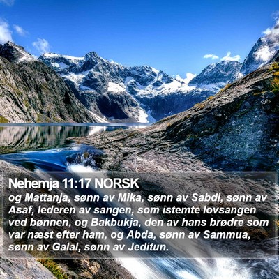Nehemja 11:17 NORSK Bible Verse Image