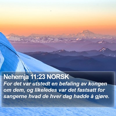 Nehemja 11:23 NORSK Bible Verse Image