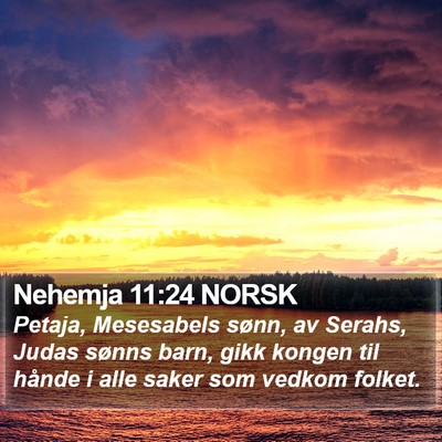 Nehemja 11:24 NORSK Bible Verse Image