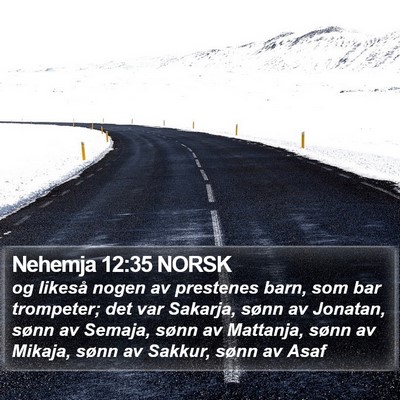 Nehemja 12:35 NORSK Bible Verse Image