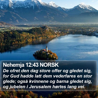 Nehemja 12:43 NORSK Bible Verse Image