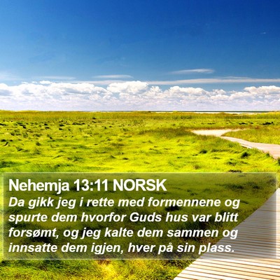 Nehemja 13:11 NORSK Bible Verse Image