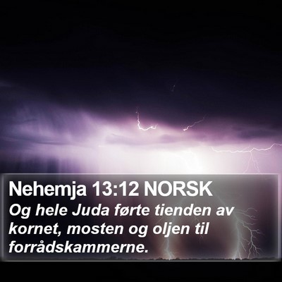 Nehemja 13:12 NORSK Bible Verse Image