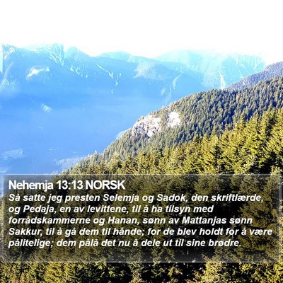 Nehemja 13:13 NORSK Bible Verse Image