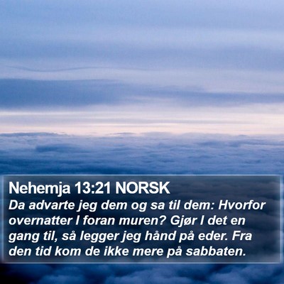 Nehemja 13:21 NORSK Bible Verse Image