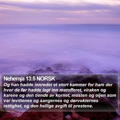 Nehemja 13:5 NORSK Bible Verse Image
