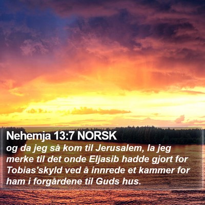 Nehemja 13:7 NORSK Bible Verse Image