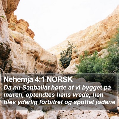 Nehemja 4:1 NORSK Bible Verse Image