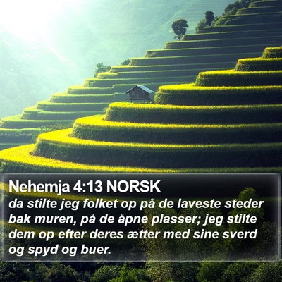 Nehemja 4:13 NORSK Bible Verse Image