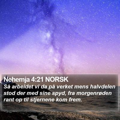 Nehemja 4:21 NORSK Bible Verse Image