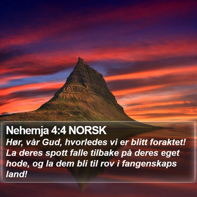 Nehemja 4:4 NORSK Bible Verse Image