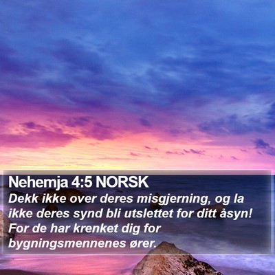 Nehemja 4:5 NORSK Bible Verse Image