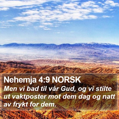 Nehemja 4:9 NORSK Bible Verse Image