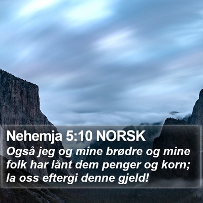 Nehemja 5:10 NORSK Bible Verse Image