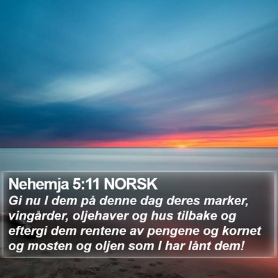 Nehemja 5:11 NORSK Bible Verse Image
