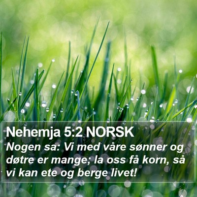 Nehemja 5:2 NORSK Bible Verse Image