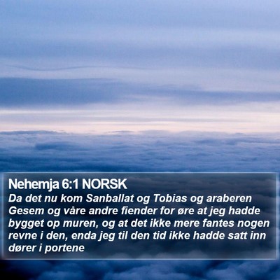 Nehemja 6:1 NORSK Bible Verse Image
