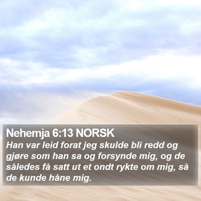 Nehemja 6:13 NORSK Bible Verse Image