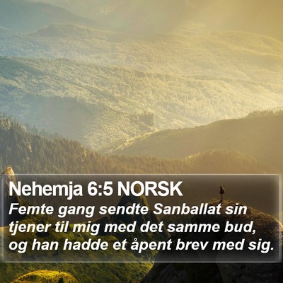 Nehemja 6:5 NORSK Bible Verse Image