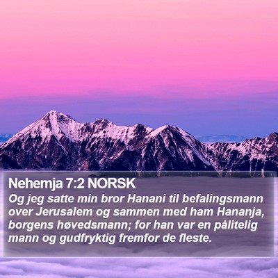 Nehemja 7:2 NORSK Bible Verse Image