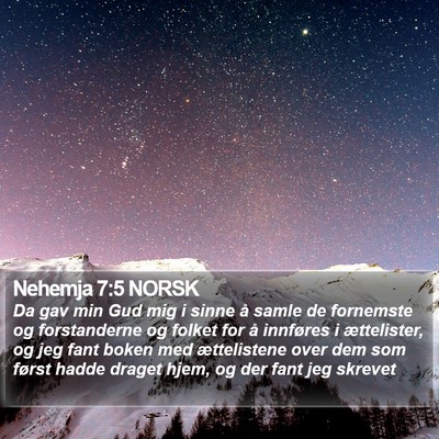 Nehemja 7:5 NORSK Bible Verse Image