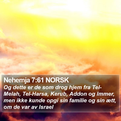 Nehemja 7:61 NORSK Bible Verse Image