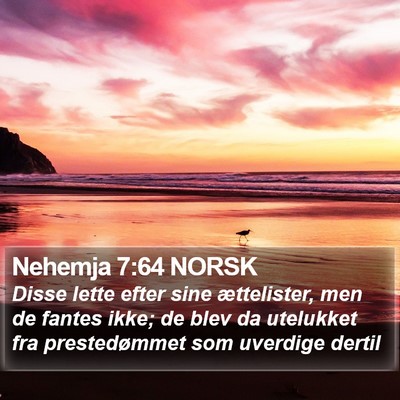 Nehemja 7:64 NORSK Bible Verse Image