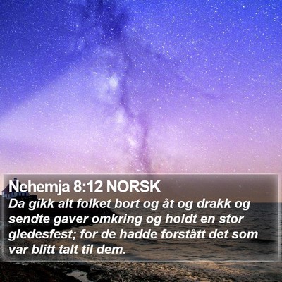 Nehemja 8:12 NORSK Bible Verse Image