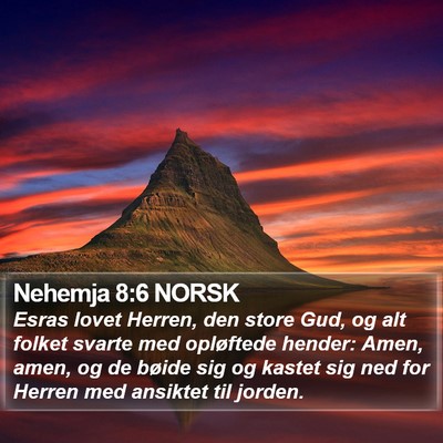 Nehemja 8:6 NORSK Bible Verse Image