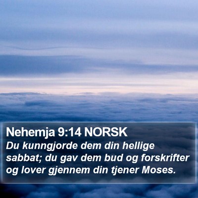 Nehemja 9:14 NORSK Bible Verse Image