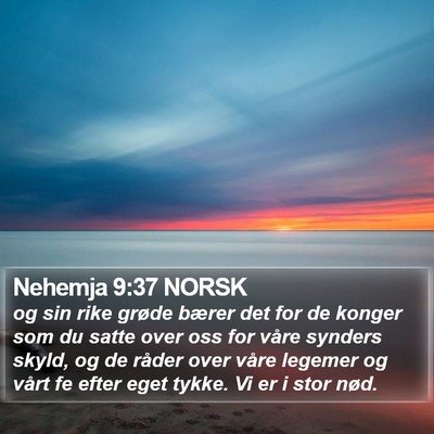 Nehemja 9:37 NORSK Bible Verse Image