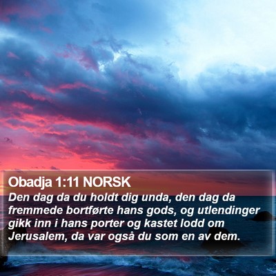 Obadja 1:11 NORSK Bible Verse Image
