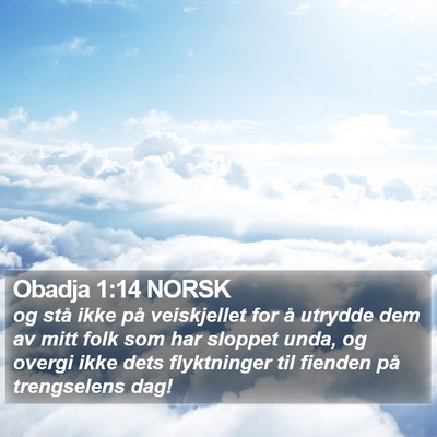 Obadja 1:14 NORSK Bible Verse Image