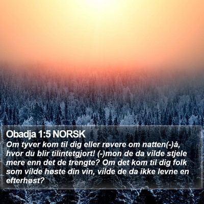 Obadja 1:5 NORSK Bible Verse Image
