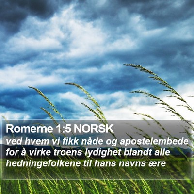 Romerne 1:5 NORSK Bible Verse Image