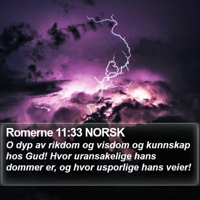 Romerne 11:33 NORSK Bible Verse Image