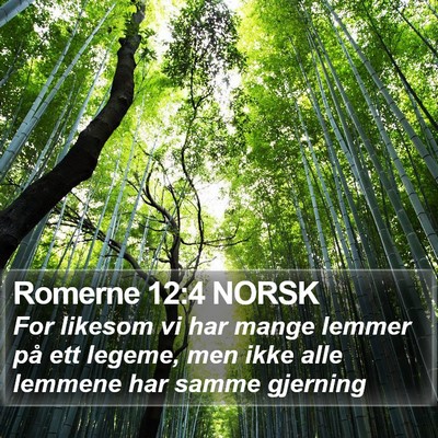 Romerne 12:4 NORSK Bible Verse Image