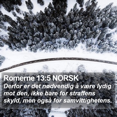 Romerne 13:5 NORSK Bible Verse Image