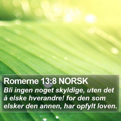 Romerne 13:8 NORSK Bible Verse Image
